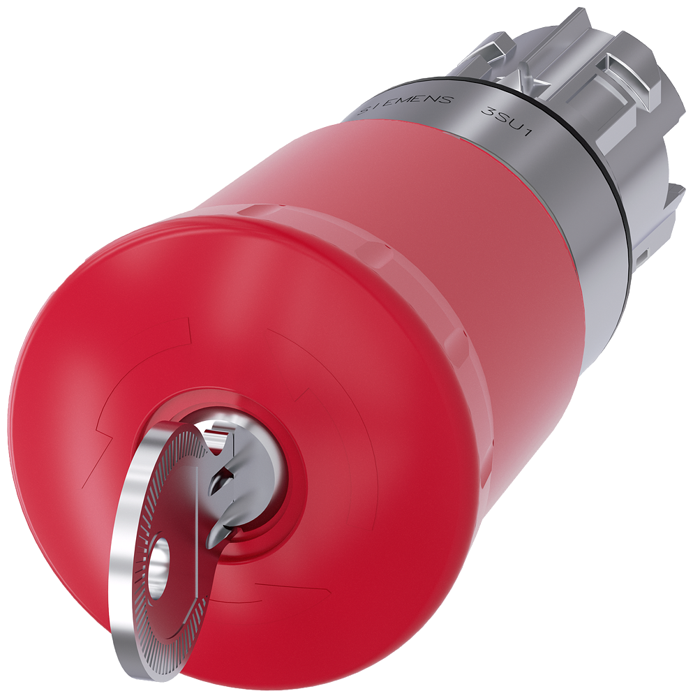3SU1050-1HN20-0AA0 Pulsador seta c/llave BKS E9 (VW) ROJO 40mm metal