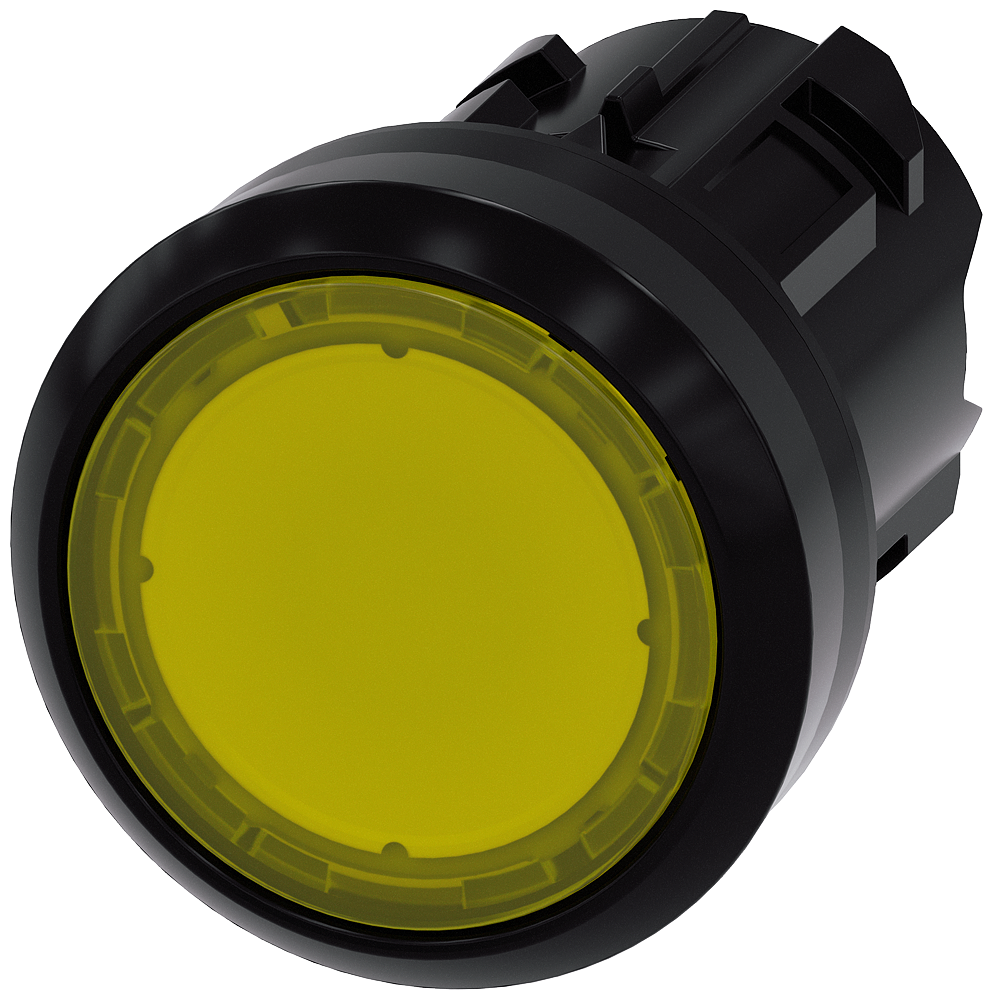 3SU1001-0AB30-0AA0 Pulsador rasante luminoso AMARILLO pvc redondo22mm