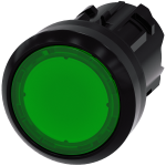 3SU1001-0AB40-0AA0 Pulsador rasante luminoso VERDE pvc redondo 22mm