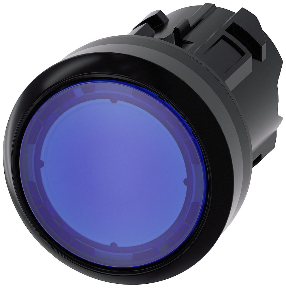 3SU1001-0AB50-0AA0 Pulsador rasante luminoso AZUL pvc redondo 22mm