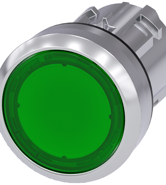 3SU1051-0AB40-0AA0 Pulsador rasante luminoso VERDE metal redondo 22mm