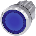 3SU1051-0AA50-0AA0 Pulsador luminoso AZUL metal, sostenido, des-puls.