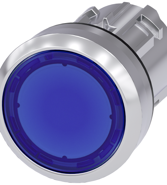 3SU1051-0AA50-0AA0 Pulsador luminoso AZUL metal, sostenido, des-puls.