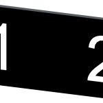 3SU1900-0AC16-0QJ0 Plaquita de inscripción, 12,5 × 27 mm, plaquita negra, símbolo: 1 2