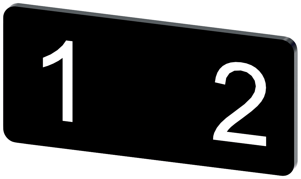 3SU1900-0AC16-0QJ0 Plaquita de inscripción, 12,5 × 27 mm, plaquita negra, símbolo: 1 2