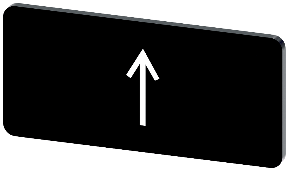 3SU1900-0AC16-0QS0 Plaquita de inscripción, 12,5 × 27 mm, plaquita negra, símbolo: flecha dirección