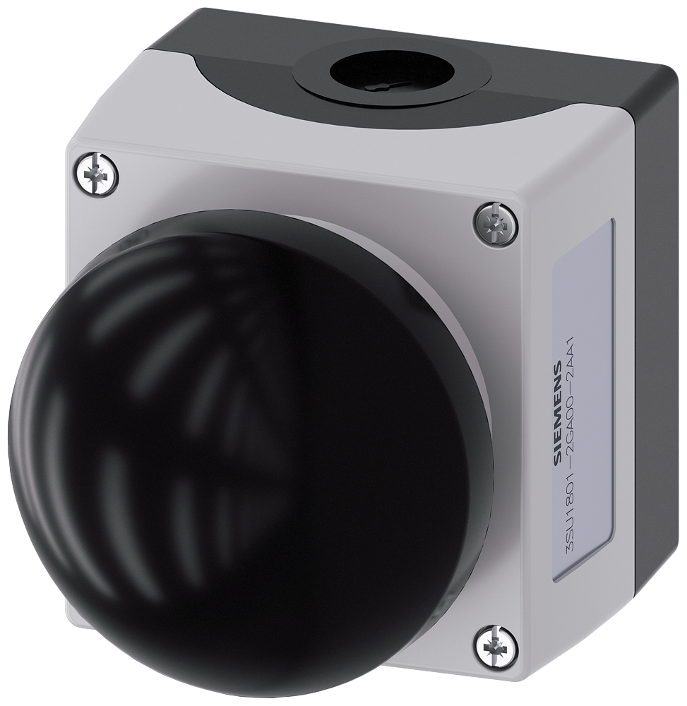 3SU1801-2GA00-2AA1 Caja pvc gris 1 pulsador de puño negro+1NA
