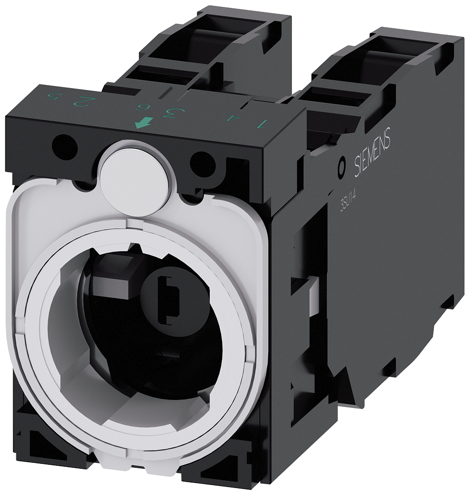 3SU1501-1AG30-1LA0 Soporte para 3 módulos, 1 NA + 1 NC, 1 NA + 1 NC, módulo LED, amarillo, 6-24 V A