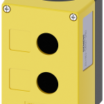 3SU1802-0AA00-0AB2 Caja para aparatos de mando, 22 mm, redonda, plástico, amarilla, 2 puntos de man