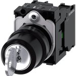 3SU1100-4BL11-1NA0 Interruptor de llave RONIS, 22 mm, redondo, plástico, extracción de llave en I+O