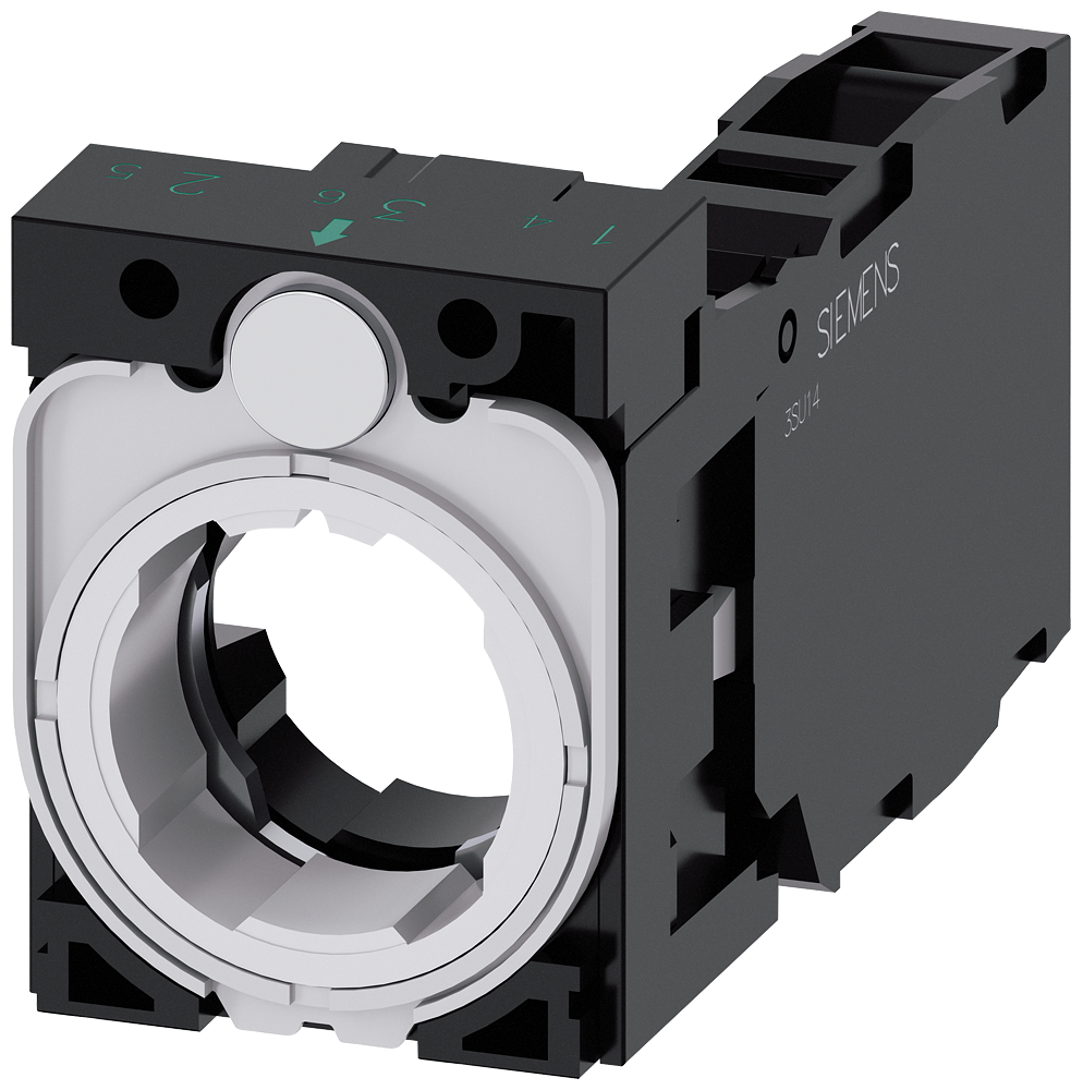 3SU1500-1AA10-1FA0 Soporte para 3 módulos, 1 NA + 1 NC