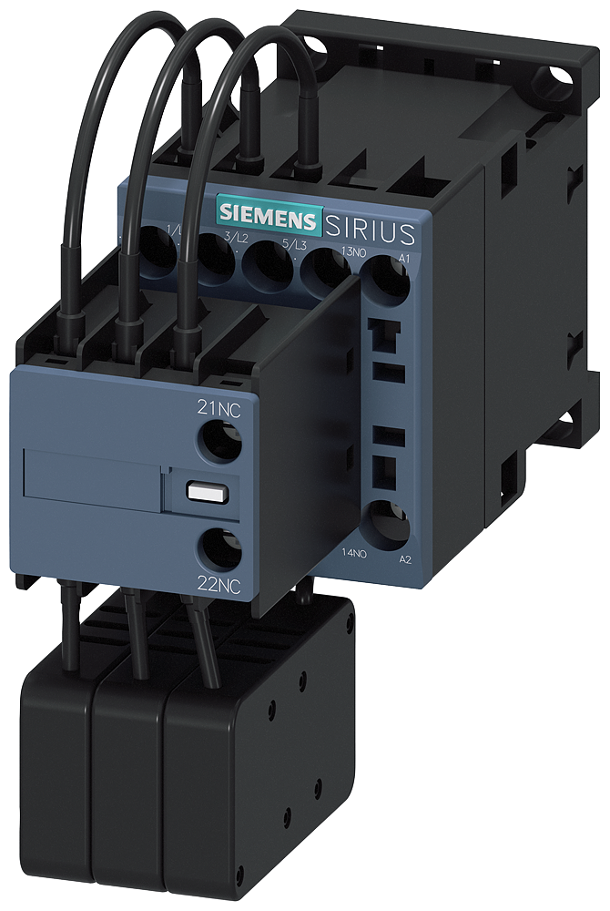 3RT2617-1AB03 Contactor, AC-6b, 12,5 kVAr/400 V, 1 NA + 1 NC, 24 V AC, 50/60 Hz, tam. S00