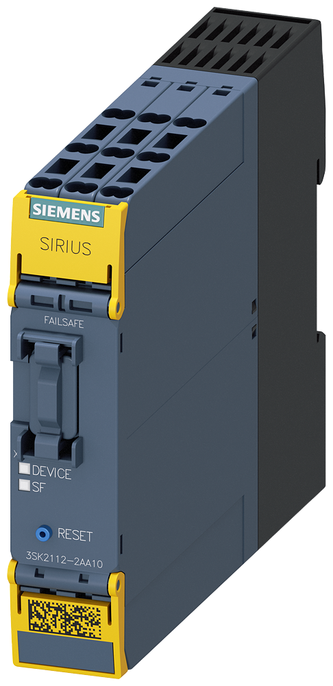 3SK2112-2AA10 Módulo de seguridad SIRIUS, aparato base 3SK2, 10 F-DI, 2 F-DQ, 1 DQ, 24 V DC