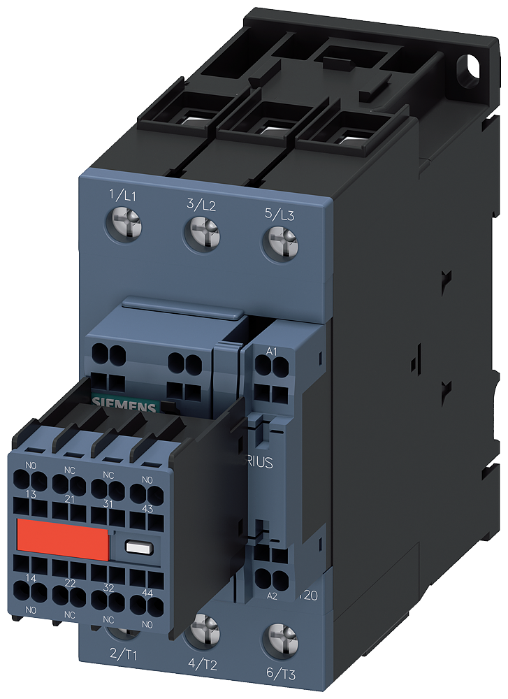 3RT2036-3CL24-3MA0 Contactor, AC-3e, 50 A/22 kW/400 V, 3 polos, 230 V AC, 50/60 Hz, 2 NA + 2 NC, bo