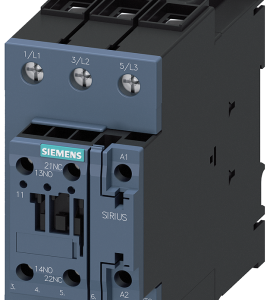 3RT2037-1NB30-0CC0 Contactor, AC-3e, 65 A/30 kW/400 V, 3 polos, 20-33 V AC/DC, 1 NA + 1 NC, bornes 