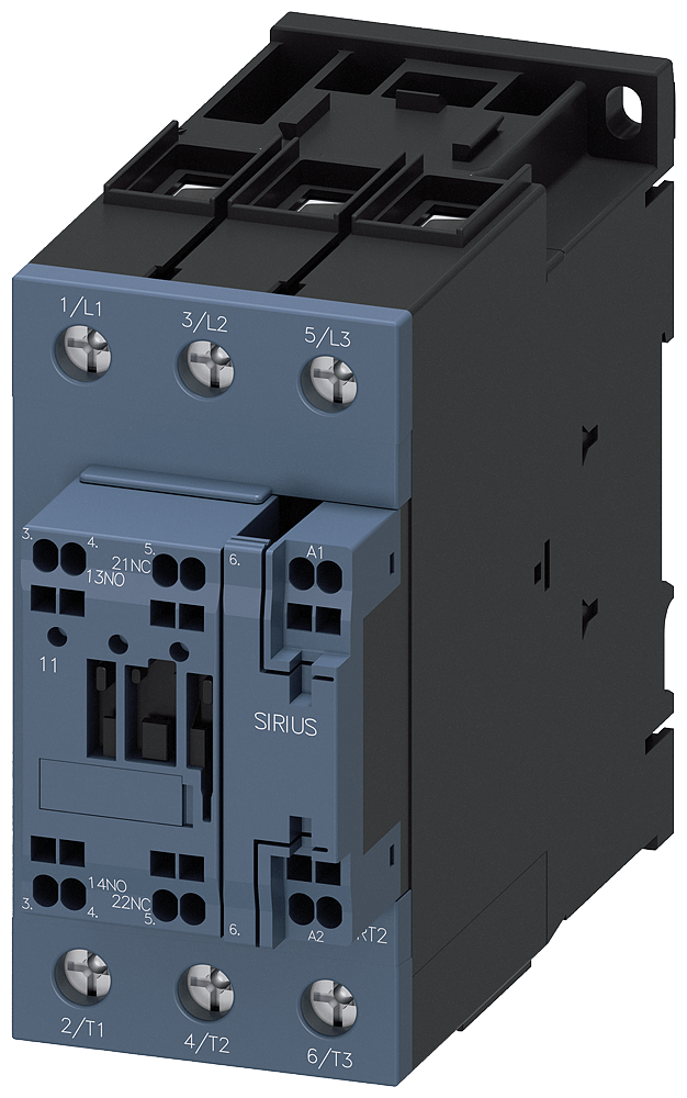 3RT2035-3NB30-0CC0 Contactor, AC-3e, 40 A/18,5 kW/400 V, 3 polos, 20-33 V AC/DC, 1 NA + 1 NC, borne