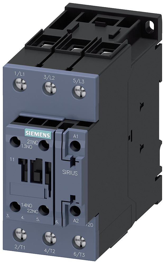 3RT2035-1AL20 Contactor, AC-3e, 40 A/18,5 kW/400 V, 3 polos, 230 V AC, 50/60 Hz, 1 NA + 1 NC, 