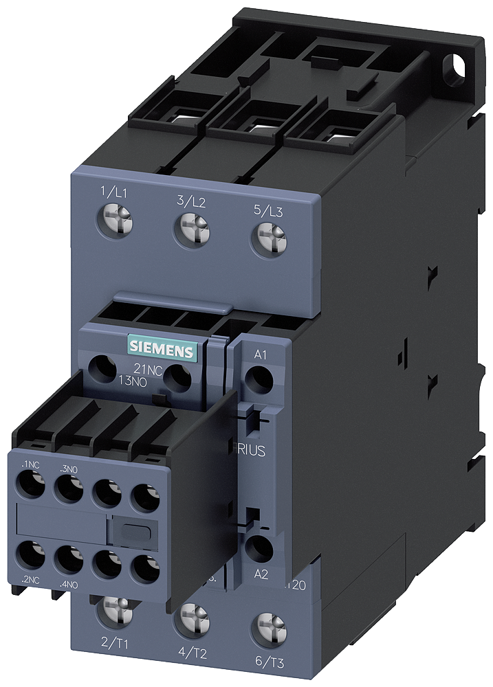 3RT2035-1AP04 Contactor, AC-3e, 40 A/18,5 kW/400 V, 3 polos, 230 V AC/50 Hz, 2 NA + 2 NC, born