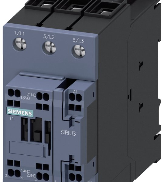 3RT2037-3NF30 Contactor, AC-3e, 65 A/30 kW/400 V, 3 polos, 83-155 V AC/DC, 1 NA + 1 NC, bornes