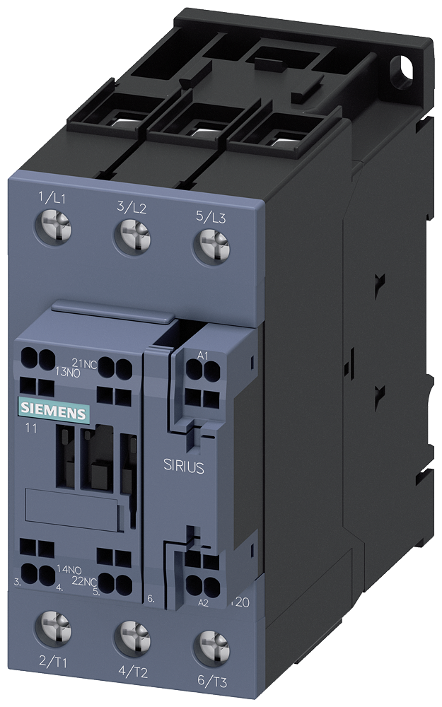 3RT2037-3NF30 Contactor, AC-3e, 65 A/30 kW/400 V, 3 polos, 83-155 V AC/DC, 1 NA + 1 NC, bornes