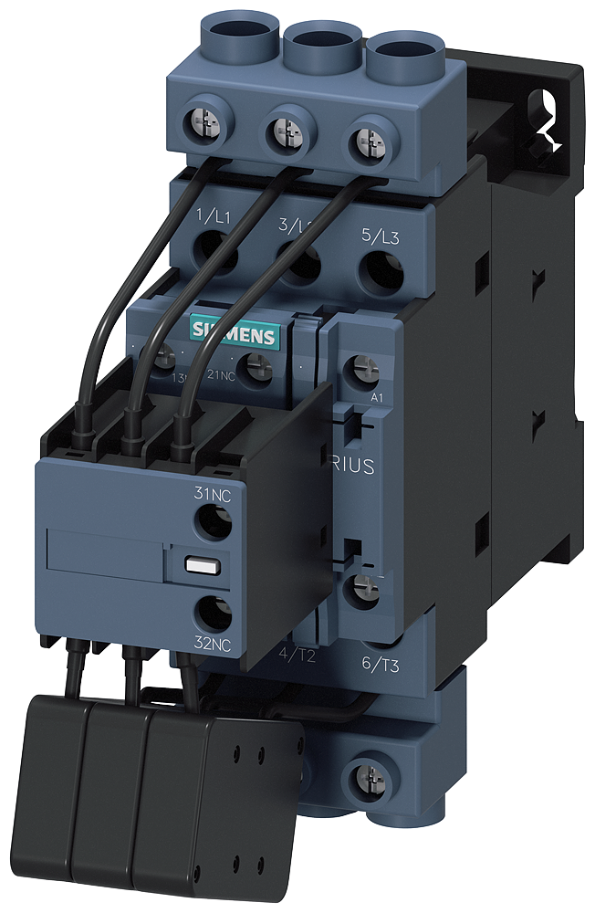 3RT2628-1AP05 Contactor, AC-6b, 33 kVAr/400 V, 1 NA + 2 NC, 230 V AC, 50 Hz, 3 polos