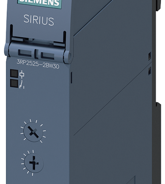 3RP2525-2BW30 Relé temporizador, retardado a la excitación, 2 CO, 7 intervalos, 0,05 s-100 h, 