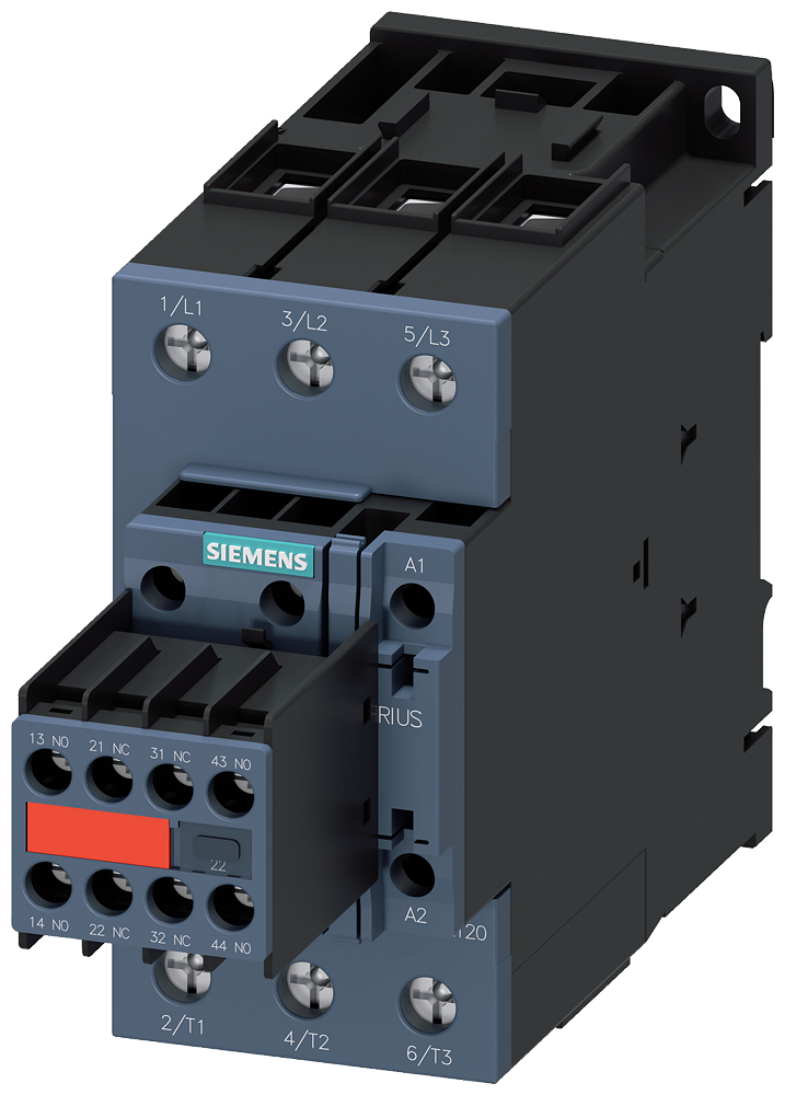 3RT2037-1KB44-3MA0 Contactor de acoplamiento, AC-3e, 65 A/30 kW/400 V, 3 polos, 24 V DC, 2 NA + 2 N