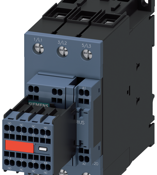 3RT2037-3NB34-3MA0 Contactor, AC-3e, 65 A/30 kW/400 V, 3 polos, 20-33 V AC/DC, 2 NA + 2 NC, bornes 