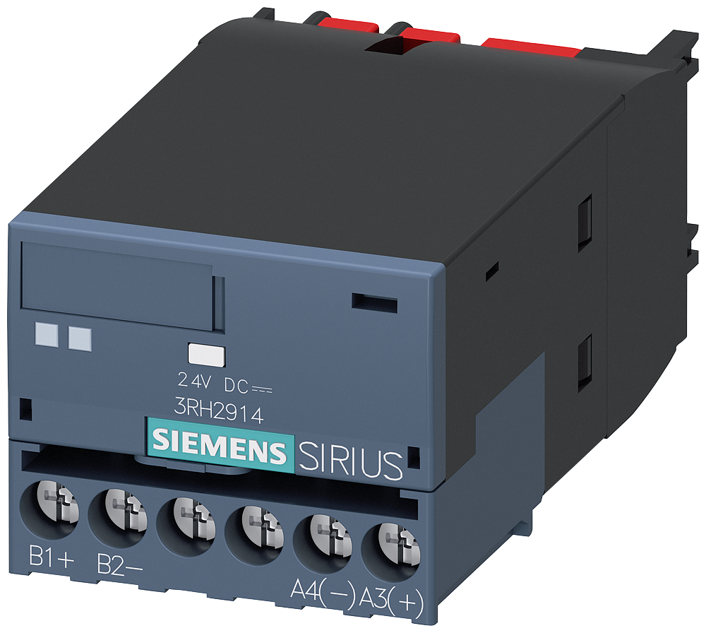 3RH2914-1GP11 Elemento de acoplamiento para adosar a contactores 3RT2, S00-S3, 24 V DC, bornes