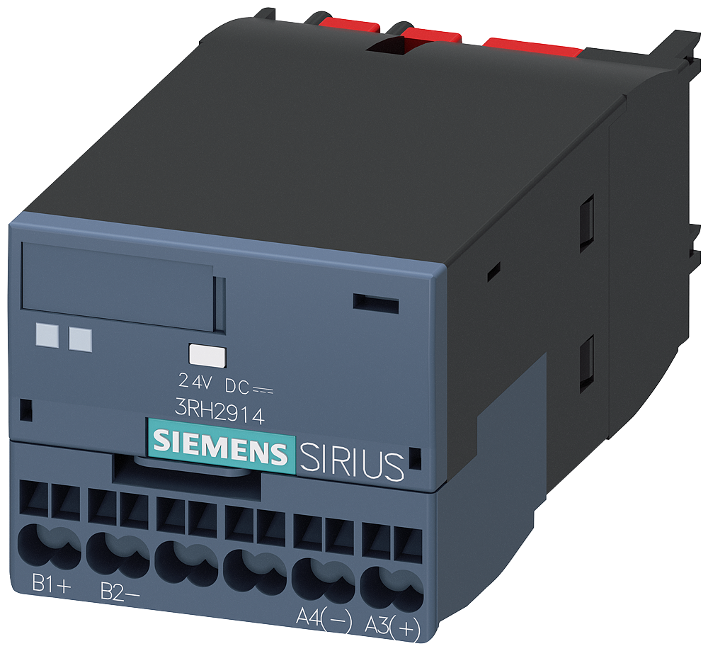 3RH2914-2GP11 Elemento de acoplamiento para adosar a contactores 3RT2, S00-S3, 24 V DC, bornes