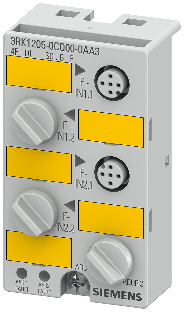 3RK1205-0CQ00-0AA3 Esclavo doble, módulo compacto ASIsafe K45F, IP67, Digital, 4F-DI, 4 entr. de se