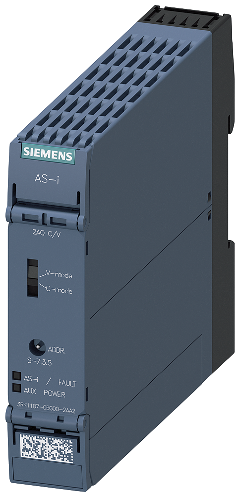 3RK1107-0BG00-2AA2 Módulo AS-i SlimLine Compact, SC22.5, IP20, 2AQ-C/V, bornes resorte, 4 salidas a