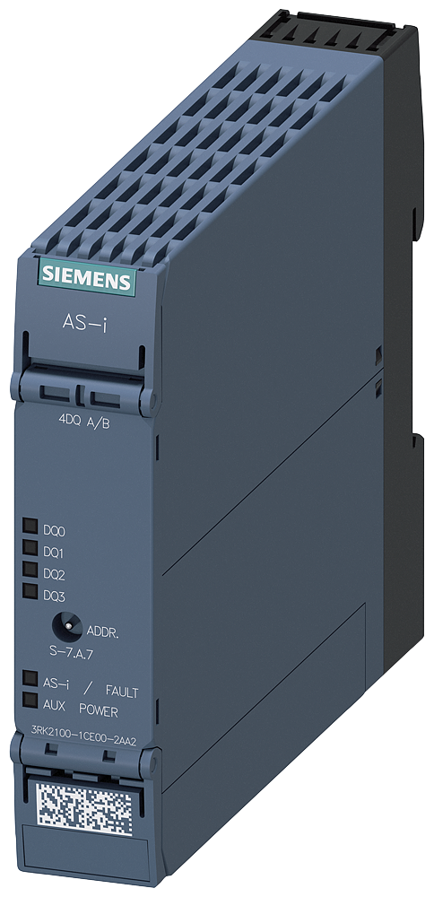 3RK2100-1CE00-2AA2 Módulo AS-i SlimLine Compact, esclavo A/B, 4DQ, IP20, 4 salidas, 2 A, 24 V DC, m