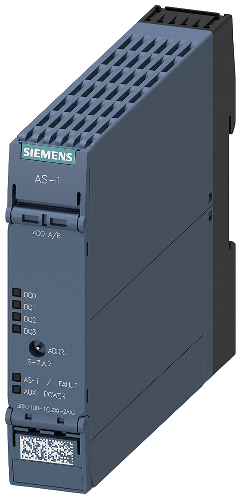 3RK2100-1CG00-2AA2 Módulo AS-i SlimLine Compact, esclavo A/B, 4DQ, IP20, 4 salidas, 2 A, 24 V DC, m