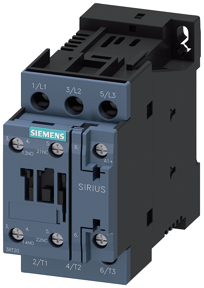 3RT2026-1NF30 Contactor, AC-3e, 25 A/11 kW/400 V, 3 polos, 95-130 V AC/DC, 1 NA + 1 NC, bornes
