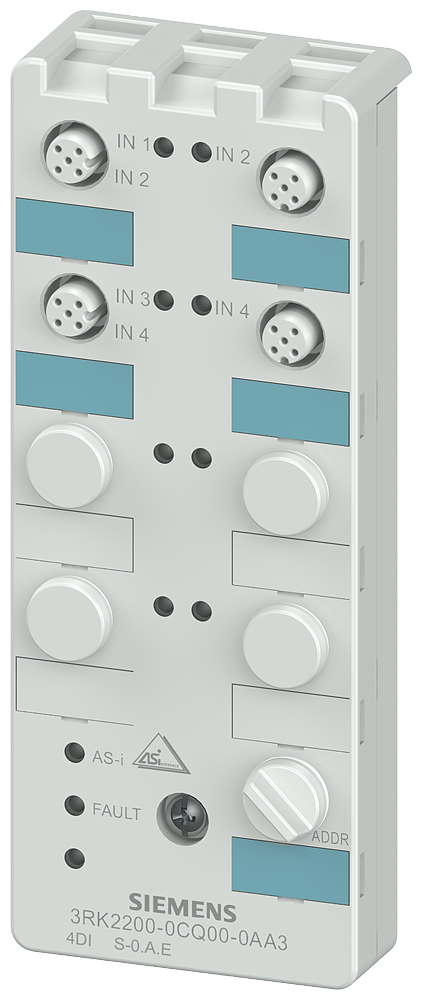 3RK2200-0CQ00-0AA3 Módulo compacto AS-Interface K60, IP67, esclavo A/B, digital, 4DE