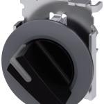 3SU1062-2DF10-0AA0 Selector, iluminable, 30 mm, redondo, metal, mate, negro, maneta corta