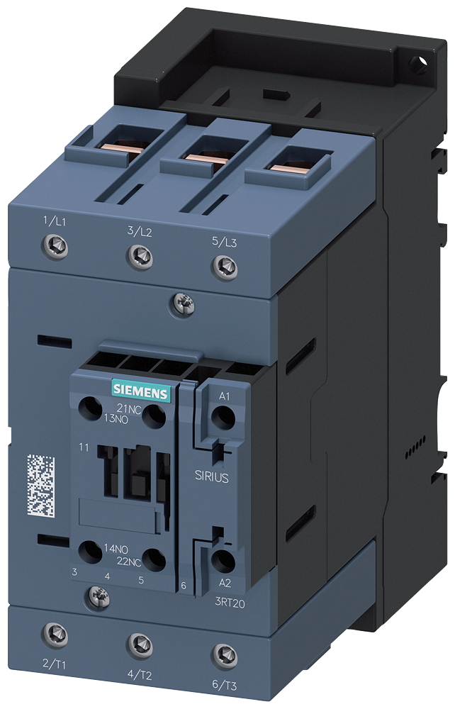 3RT2047-1AG20 Contactor, AC-3e, 110 A/55 kW/400 V, 3 polos, 110 V AC, 50/60 Hz, 1 NA + 1 NC, b