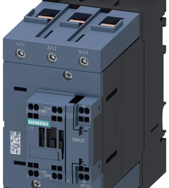 3RT2046-3AP00 Contactor, AC-3e, 95 A/45 kW/400 V, 3 polos, 230 V AC/50 Hz, 1 NA + 1 NC, bornes