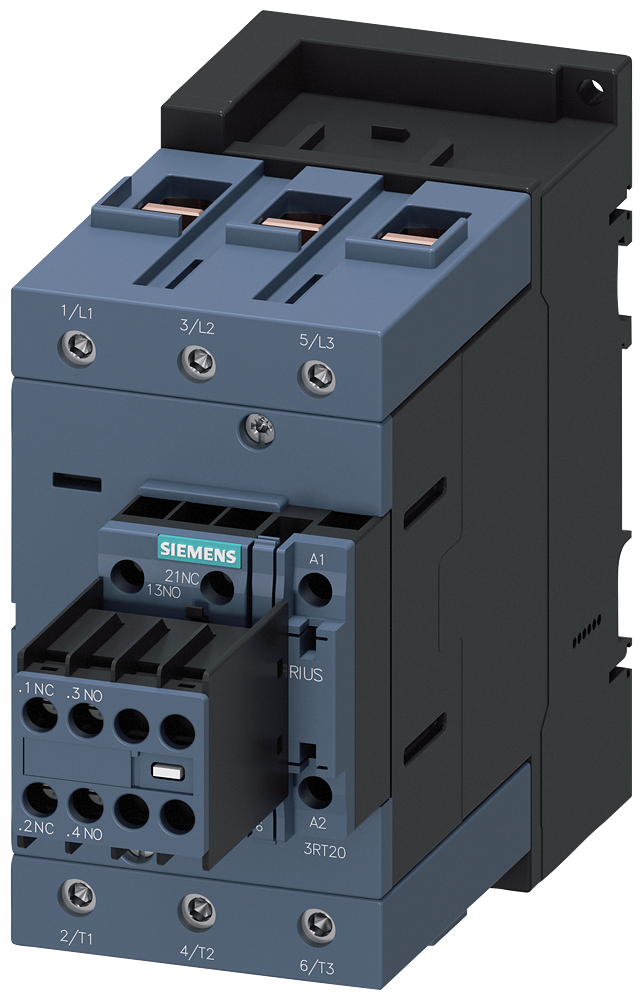 3RT2047-1AP04 Contactor, AC-3e, 110 A/55 kW/400 V, 3 polos, 230 V AC/50 Hz, 2 NA + 2 NC, borne