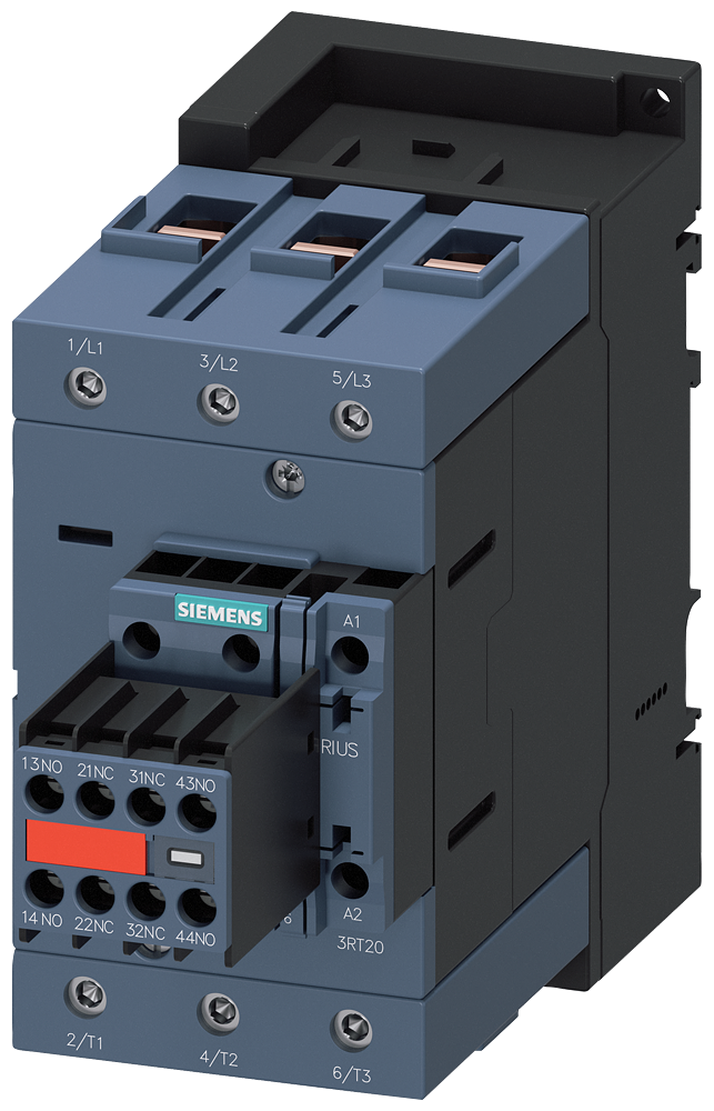 3RT2046-1KB44-3MA0 Contactor de acoplamiento, AC-3e, 95 A/45 kW/400 V, 3 polos, 24 V DC, 2 NA + 2 N