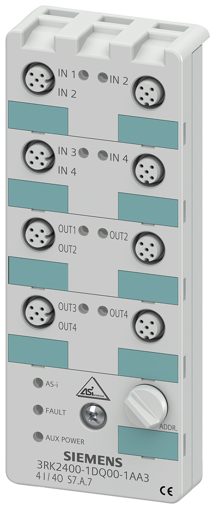 3RK2400-1DQ00-1AA3 Módulo compacto AS-Interface K60, IP67, esclavo A/B (espec. 3.0), digital, 4DI/4