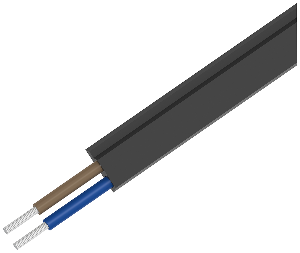 3RX9023-0AA00 Cable AS-i, perfilado, para tensión auxiliar ext. 24 V, negro, TPE, 2 × 1,5 mm2