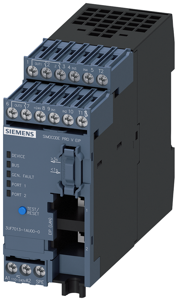 3UF7013-1AU00-0 Unidad base SIMOCODE pro V EtherNet/IP, redundancia de medios DLR, servidor web,