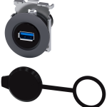 3SU1960-0GA80-0AA0 Conexión USB, 30 mm, metal mate, gris arena