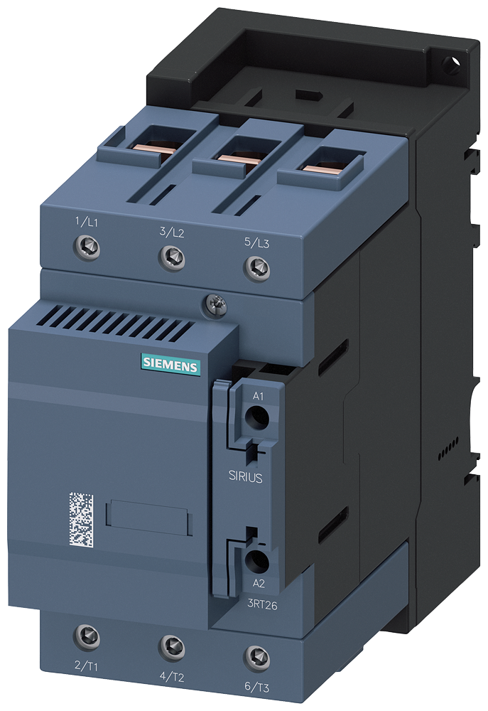 3RT2646-1AP03 Contactor para condensador, AC-6b, 100 kVAr/400 V, 1 NA + 1 NC, 230 V AC, 50 Hz,