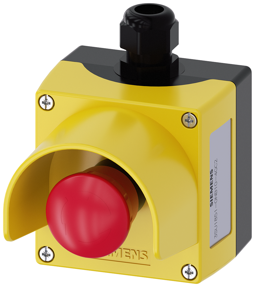 3SU1851-0NB10-4GC2 Caja AS-Interface para aparatos de mando, 22 mm, metal, amarilla, collar de prot