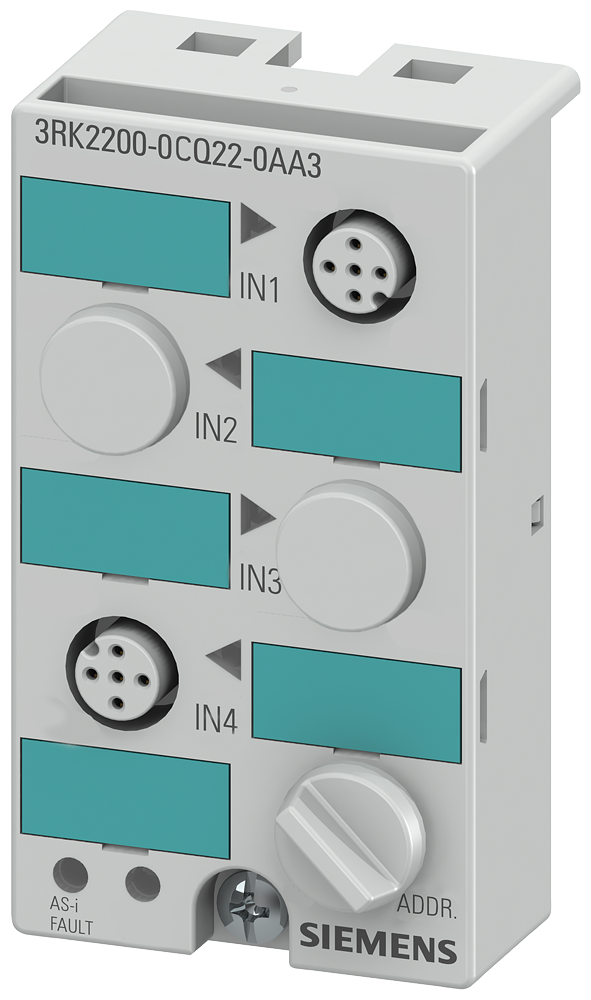 3RK2200-0CQ22-0AA3 Módulo compacto AS-i K45, esclavo A/B, digital, 2 × 2E, IP67, 2 × 2 entradas, má