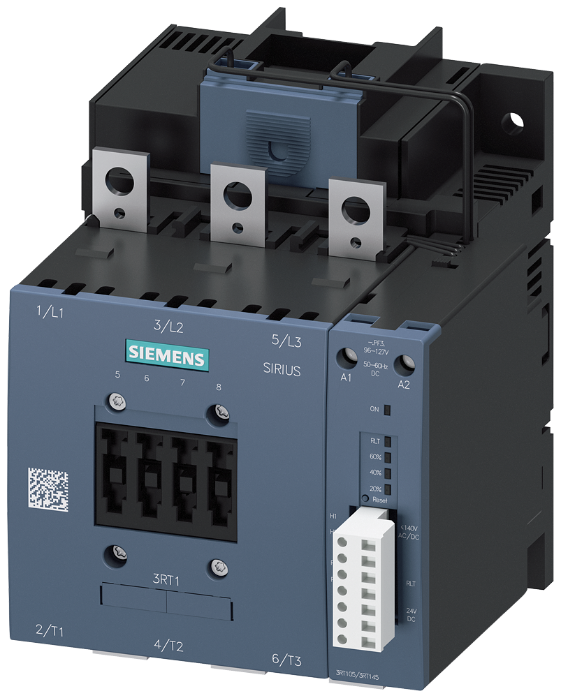 3RT1456-6PP35 Contactor, AC-1, 275 A/690 V/40 °C, 3 polos, 200-277 V AC/DC, PLC-IN opcional, 1