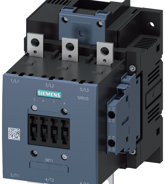 3RT1056-6AR36 Contactor, AC-3e, 185 A/90 kW/400 V, 3 polos, 440-480 V AC/DC, 2 NA + 2 NC, barr